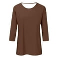 thumbnail image 3 of SNKSDGM Easter Shirt Graphic Tees for Women Plus Size 3X Women's Casual Solid Color 3/4 Sleeve Crew Neck T Shirt Comfortable Everyday Top for Relaxed fit Going Out Tops for Women Long Sleeve Sexy, 3 of 3