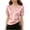 Pink, variant on Women's V-Neck Puff Sleeve Drawstring Ruched Waist Fitted Satin Blouses for Women Dressy Casual Wear