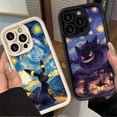 thumbnail image 4 of Funda de Pokémon con pintura al óleo para iPhone, carcasa protectora de silicona suave a prueba de golpes para modelos 14, 15 Pro Max, 13, 12, 11, X, XS, XR, 7, 8 Plus, SE 2020, 4 of 5