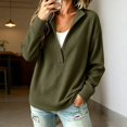 thumbnail image 5 of Comdrip Women's Long Sleeve Classic V Neck Pullover Sweater Casual Loose Fall Winter Knitted Fashion Formal Daily Wear Blackish Green L, 5 of 7