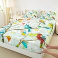 thumbnail image 3 of jejeloiu Colorful Hummingbird Full Size Sheets,Rainbow Glass Art Bed Sheets,Modern Aesthetic Deagin Sheet Sets For Girl Teens,Breathable Home Decor,4pcs, 3 of 7
