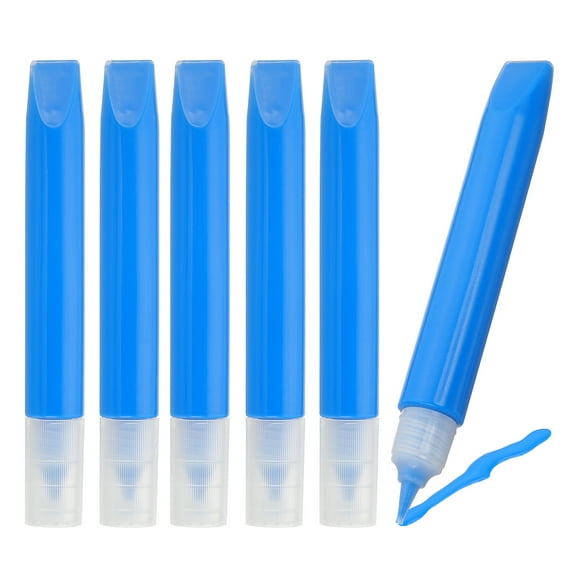 6 Pack Suncatcher Paint Pens, Blue Sun Catcher Paint Pens 10ML Each Stained Glass Paint Window Art Kit for Painting Glass Pigment Crafts