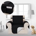 thumbnail image 1 of Deconovo Funda de sofá resistente al agua, 1 unidad, color negro, 53 cm de ancho x 190 cm de largo, funda protectora para muebles, ideal para mascotas y niños., 1 of 7