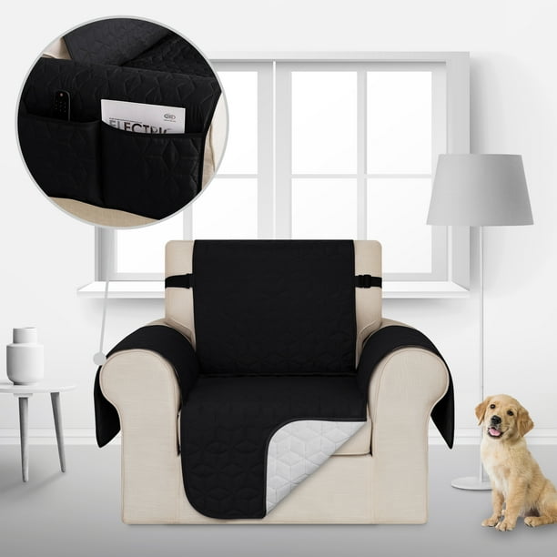 Deconovo Funda de sofá resistente al agua, 1 unidad, color negro, 53 cm de ancho x 190 cm de largo, funda protectora para muebles, ideal para mascotas y niños.