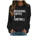 thumbnail image 1 of Women's Autumn Winter Rugby Print Round Neck Long Sleeve Casual Athletic Pullover Sweatshirt Top, 1 of 5