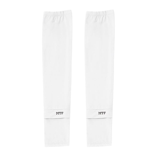 Mangas de protección solar Mangas de brazo de enfriamiento poliéster transpirable guantes de conducción sin dedos cubiertas de brazo para Golf pesca Blanco