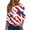White, variant on Women's Relaxed Fit Crewneck 3/4 Sleeve Tee, Independence Day Graphic Print Casual Top for Gym & Lounging, Moisture-Wicking Fabric,Blue L