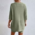 thumbnail image 3 of XFLWAM Women's 2 Piece Outfits Ribbed Lounge Sets Tracksuit Short Sleeve Drop Shoulder Oversized Tee Shirt and Shorts Set Green XL, 3 of 6