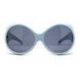 thumbnail image 2 of Womens Exaggerated Vintage Round Windbreak Goggle Style Wrap Sunglasses Blue - Black, 2 of 4
