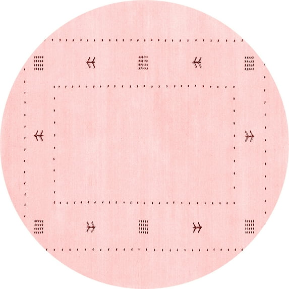 Ahgly Company Indoor Round Solid Red Modern Area Rugs, 5' Round