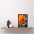 thumbnail image 2 of Abstract Liquid Paint Dried Orange Fruit Slice Artwork Framed Wall Art Print A4, 2 of 4