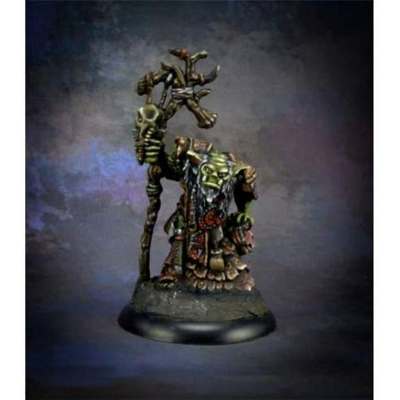Surkar Orc Shaman Miniature 25mm Heroic Scale Reaper Bones Black Reaper Miniatures