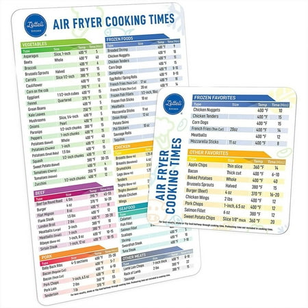 

Goxfaca Air Fryer Cooking Times Chart | Air Fryer Cheat Sheet | Frying Time Schedule 2pcs Cooking Time Cheat Sheet Cool Kitchen Gadgets