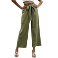 thumbnail image 2 of Qmyliery Women Wide Leg Pants, Elegant High Waist Loose Casual Party Street Cropped Trousers, 2 of 8
