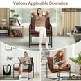 thumbnail image 6 of Hommpa Accent Chair Morden Arm Chair Metal Frame with Removable Storage Bag,Sling Accent Chair PU Leather for Living Room Bedrooms Home Theater,Brown, 6 of 12