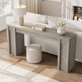 thumbnail image 3 of Table Console Grise Extra Longue de 70,9 Po – 2 Tiroirs, Rangement Ouvert à 2 Niveaux, Table d'Entrée en Bois Robuste, Style Ferme Moderne, MDF Résistant aux Traces, pour derrière le Sofa, Couloir, Salle à Manger – Gris, 3 of 7