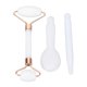 thumbnail image 1 of Face Relaxation Jadestone Roller Gua Sha Tools Double Head Manual Massage Facial Relaxation Massage Tool Set White, 1 of 4