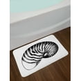 thumbnail image 2 of Vintage Nautical Tattoo Bath Mat, Detailed Vintage Sketch of Nautilus Shell Plain Background, Plush Bathroom Decor Mat with Non Slip Backing, 29.5" X 17.5", Charcoal Grey White, by Ambesonne, 2 of 2