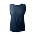 thumbnail image 4 of ALLLIST Tops for Women Trendy Blue Solid Ribbed Crew Neck Sleeveless Tank Tops Women Tank Tops XL, 4 of 5