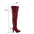 thumbnail image 2 of Knee-1 Women's Chunky Heel Over the Knee Casual Dress Fashion Boots Shoes ( Wine, 8.5 ), 2 of 5
