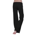 thumbnail image 4 of 2026 Wide Leg Cargo Pants Women High Waisted Bootcut Yoga Pants with Pockets Casual Plus Size Strethcy Flare Leggings Black XS, 4 of 7