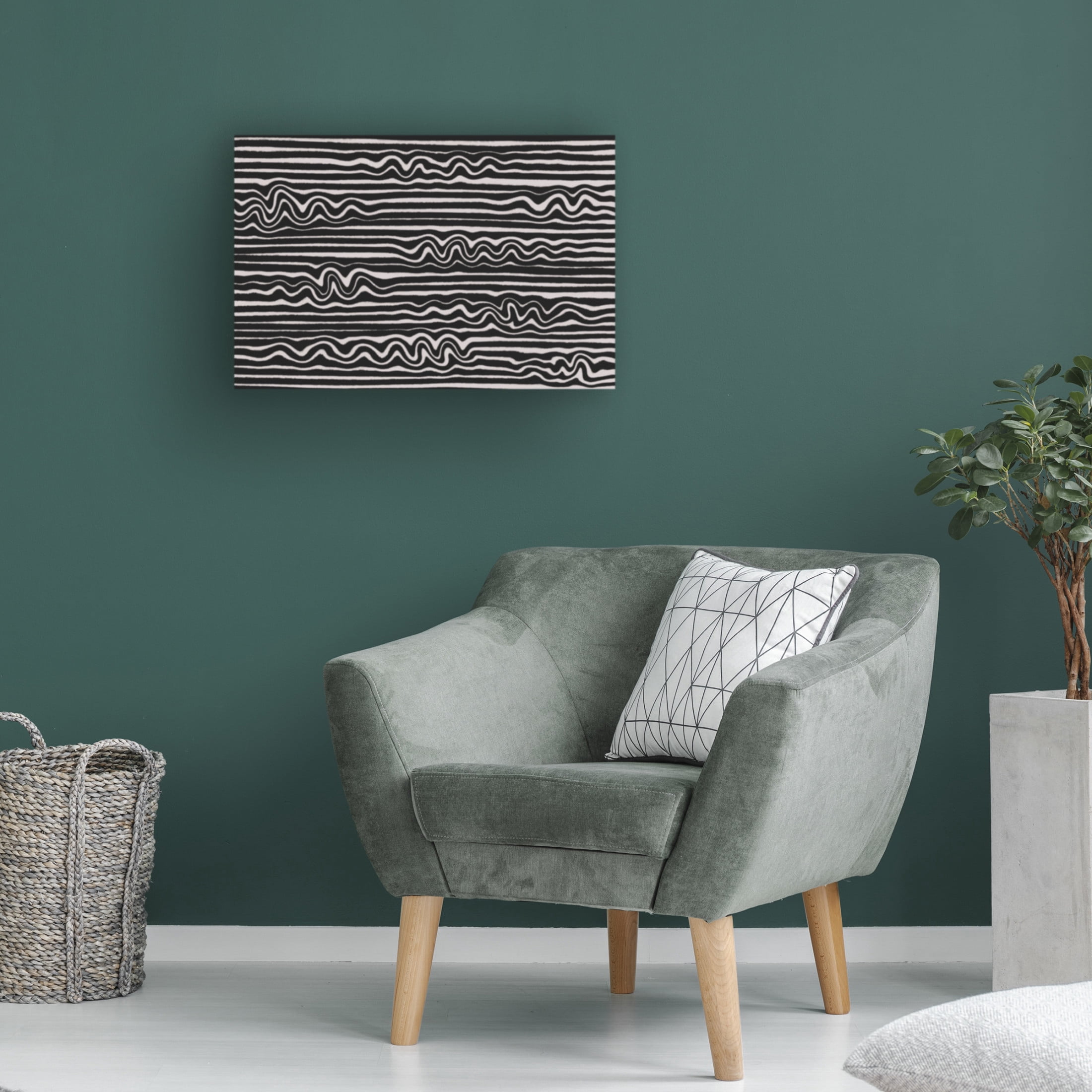 Canvas Wall Art - Treechild 'Wavey Stripes Square' Wall Art for Living Room, Bedroom, or Office D?cor by Trademark Fine Art - 47 x 30 Inches