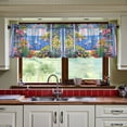 thumbnail image 3 of Yayeee Kitchen Curtains Tier Set of 2 Light Filtering 57"x36" Over Sink Window Panels, Pink Floral Window, 3 of 7