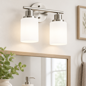 Brushed Nickel Vanity Lights 2-light Bathroom Light Fixtures