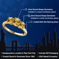 thumbnail image 2 of Gem Stone King 18K Yellow Gold Plated Silver Yellow Citrine Engagement Ring for Women | 1.70 Cttw | Round 6MM | Gemstone November Birthstone | Size 5, 2 of 6