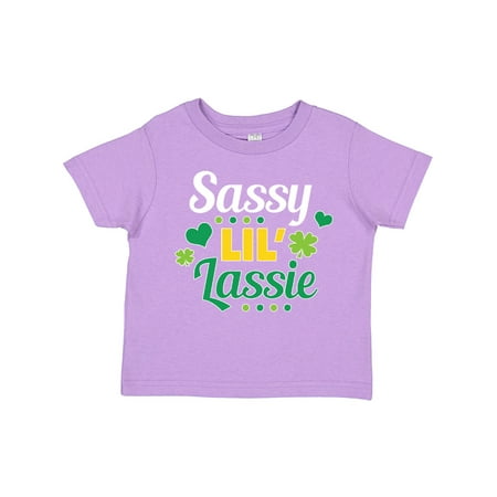 

Inktastic Saint Patrick s Day Sassy Lil Lassie with Shamrocks Gift Toddler Boy or Toddler Girl T-Shirt