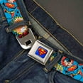 thumbnail image 2 of Superman Full Color Blue Superman Logo Poses Action Bubbles Pop Collage Seatbelt Belt Standard, 2 of 3