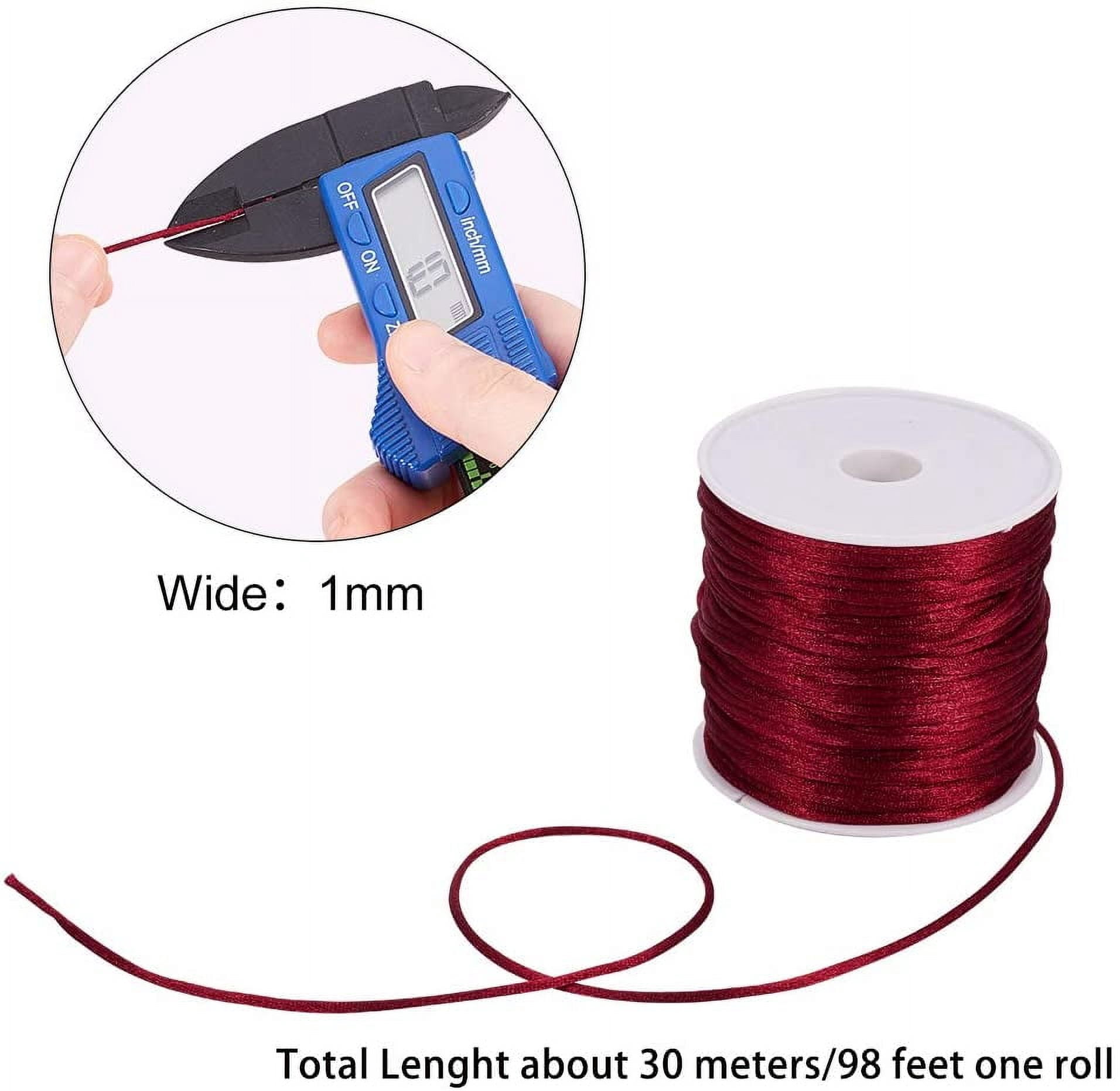 JEWELEADER 20 colors About 650 yard Rattail Nylon Cord 1mm Chinese Knotting Cord Macrame Thread Beading String for DIY Jewellery Making Kumihimo Friendship Bracelets Sewing