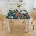 thumbnail image 3 of BANET Elastic Tablecloth Square Fits Square Tables, Waterproof Fitted Table Cloth, Polyester Wipeable Table Cover for Picnic Party White, 3 of 7