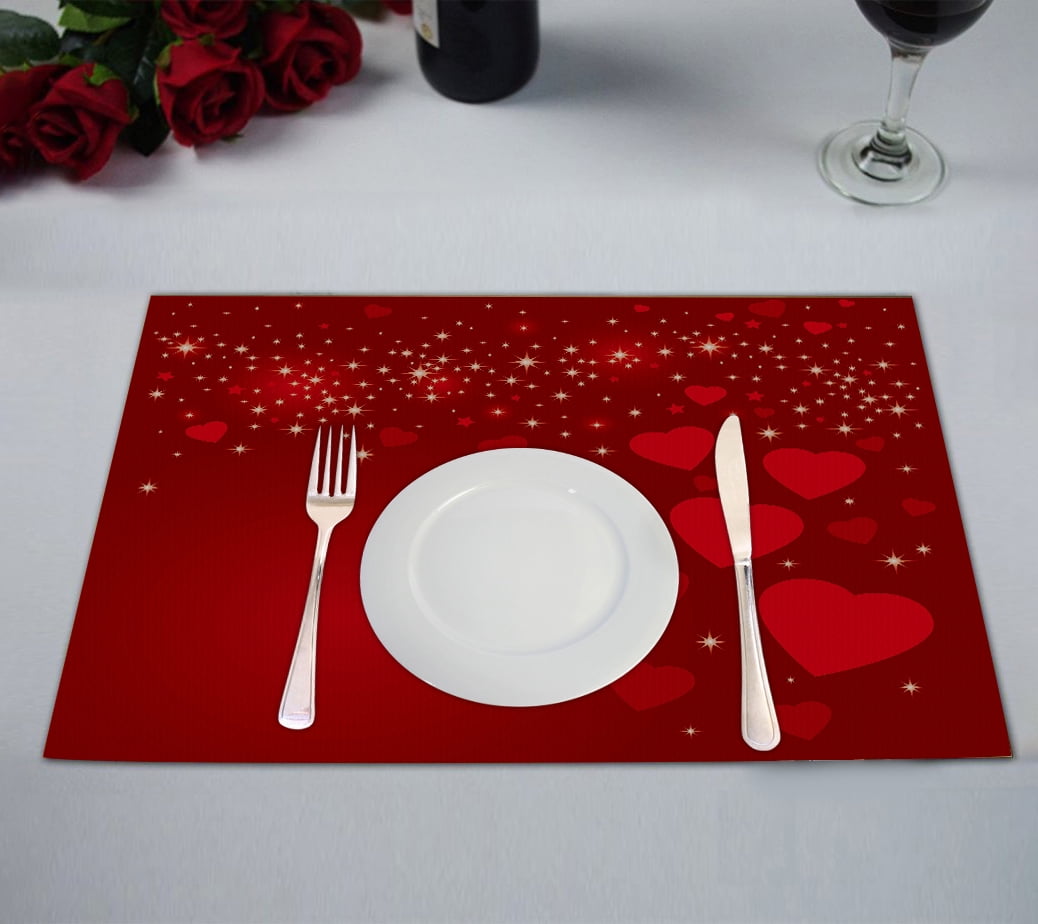 ABPHQTO Valentines Placemat 12x18 Inch,Set of 2 Table Placemats