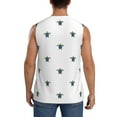 thumbnail image 4 of Haiem Men's Hand Drawn Turtle Print Tank Tops Summer Sleeveless Cut Off Workout T-Shirts Fitness Vest Athletic Undershirts-Large, 4 of 8