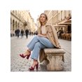 thumbnail image 5 of BLISSFUL STEP Platform Ankle Strap Open Toe Block Heel Sandals for Women Burgundy 6, 5 of 6