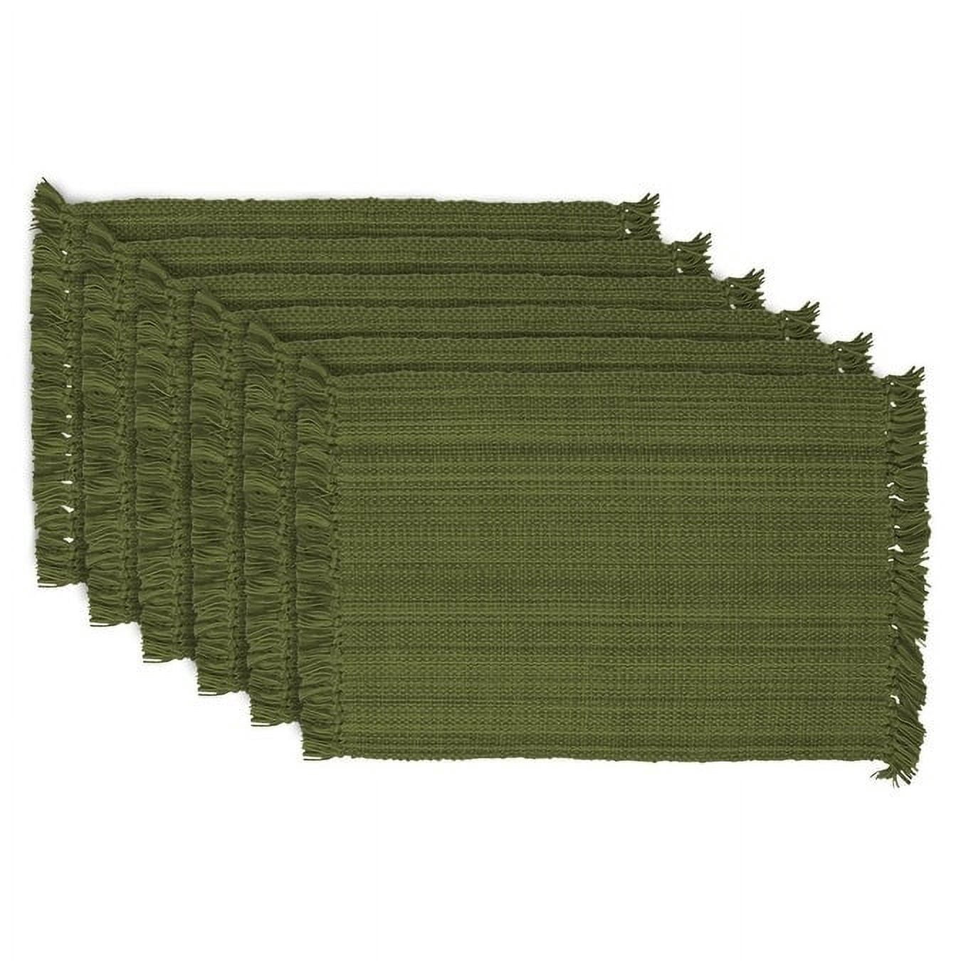 Design Imports Fringe Brown Variegated Kitchen Placemat Set (Set of 6) Natural