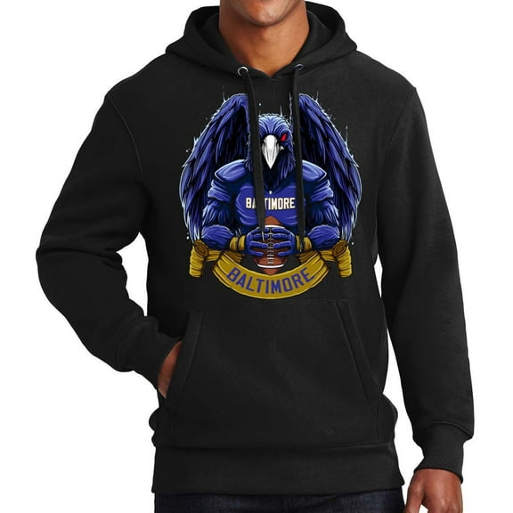 Game Garment Football Team Sports Fan Mens Hoodies Hooded Sweatshirt - Baltimore Hoodie Black XS-3XL