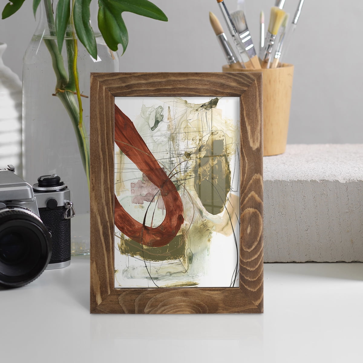 Rusted Loops I - Framed Print w/glass - Walnut