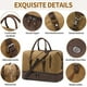 thumbnail image 4 of Bolsa de viaje grande de lona marrón Weekender Bag FENGDONG, 4 of 6
