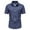 Blue, variant on IROINNID Men's Summer Fashion Print Business Short Sleeve Casual Shirt