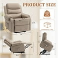 thumbnail image 2 of Lnsenfin Small Power Lift Recliner Chair for Elderly with Memory Function,Remote Control,Side Pockets Linen for Living Room,Khaki, 2 of 6