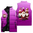 thumbnail image 4 of Ladies' Casual Fashion Sleeveless Christmas Printed Cotton Vest Jacket, Light Purple, Size L, 4 of 5