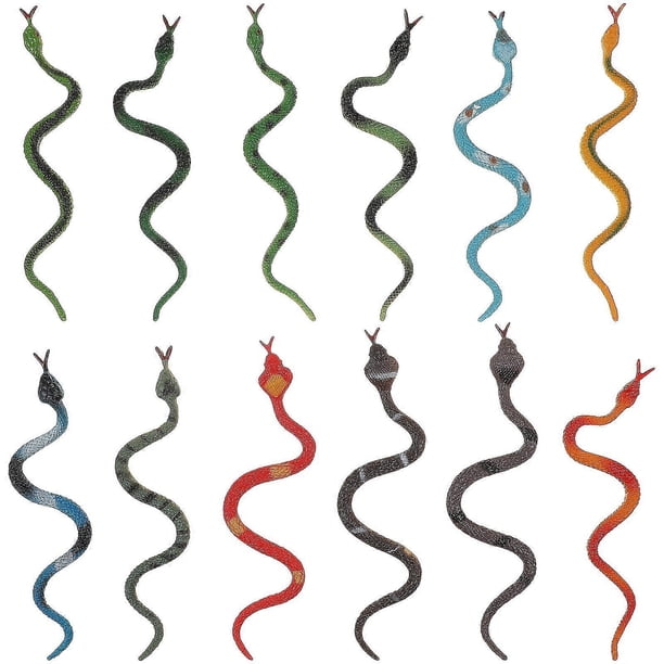 12Pcs Snake Prank Toy Prank Snake Toy Mini Snake Toy Haunted House Snake Prop (Random Style)