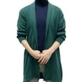 thumbnail image 3 of IYTR Men's Solid Color Shawl Collar Long Sleeve Open Front Cardigan Sweater with Pockets Green XL, 3 of 6