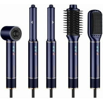 5 in1 Ionic Blow Dryer Hair Styling - Aluminum Hot Air Magic Styler - Multistyler Hair Styling Tools 120,000RPM High Speed Auto Wrap Curling Wand Straightener Brush Volumizing Curlers Rotating Curler