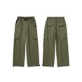 thumbnail image 3 of Usaibhir Girls Cargo Pants Casual Drawstring Jogger Sportswear Parachute Pants 7-14T, 3 of 8