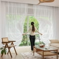 thumbnail image 4 of Shiyou-art de Fenêtre Brodé Tridimensionnel Heptagone Rideaux Transparents 54 Pouces Longueur 52 Pouces Largeur 2 Panneaux Rideau Transparent Poche de Tringle Basique pour Chambre Salon Chambre d'Enfants, 4 of 4