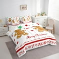 thumbnail image 3 of Feelyou Merry Christmas Twin Bedding Sets 7-Piece, Gingerbread Man Bedding Comforter Set, Green Red Snowflake Reversible Sheet Sets, Luxury Bedroom Decor, 3 of 7