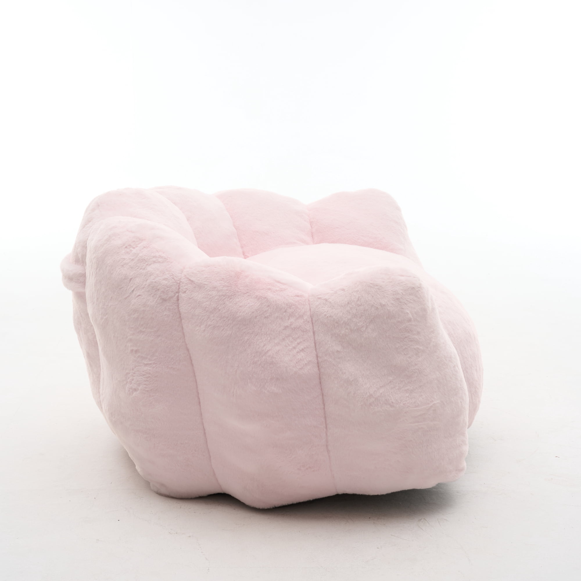 Leumius Large Lazy Sofa Chair, Comfortable Velvet Fabric Large Petal Sofa for Bedroom, Living Room and Gaming Pink